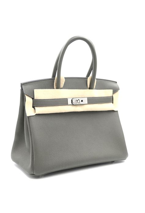 Hermes Birkin 30 Vert De Gris Togo Palladium Hardware Vendome Monte Carlo