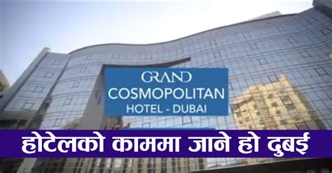 Grand Cosmopolitan Hotel Dubai Job Vacancy - Baideshik Jobs