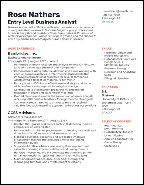 25 Business Analyst BA Resume Samples For 2025