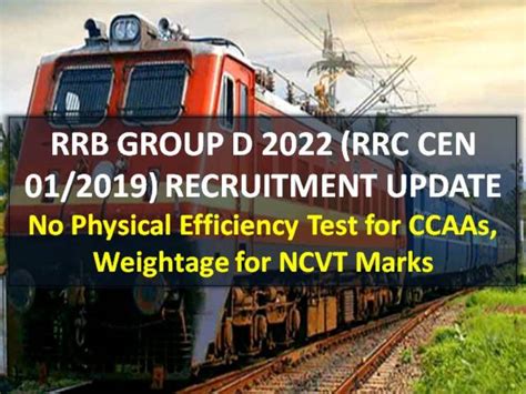 RRB Group D 2022 Apprentice Recruitment New Update RRC CEN 01 2019