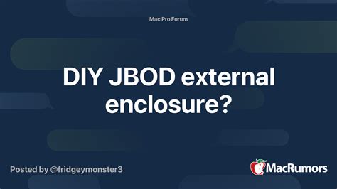 DIY JBOD external enclosure? | MacRumors Forums