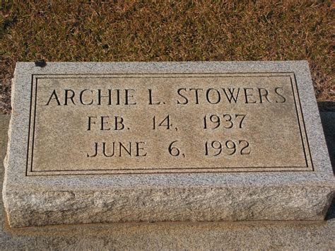 Archie Lee Stowers 1937 1992 Find A Grave Memorial