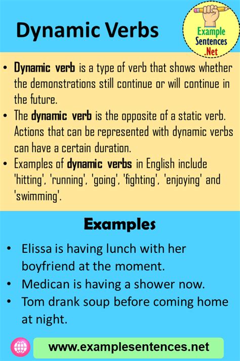 Dynamic Verbs Definition And Example Sentences Example Sentences