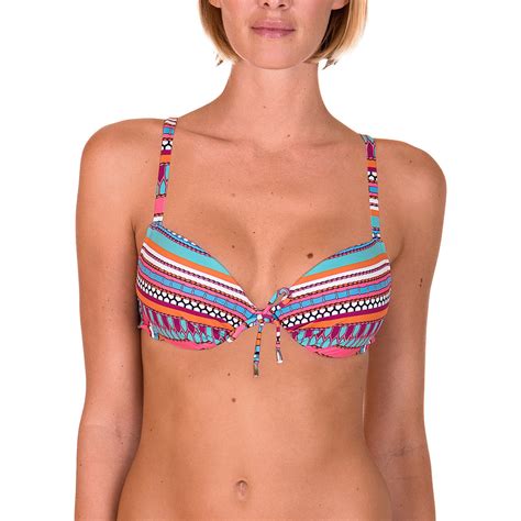 Lisca Push Up Badeanzug Oberteil Capri Koralle Orange Kleidung Bikini