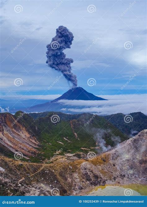 Gunung Sinabung Volcano Eruptions Royalty-Free Stock Photo ...