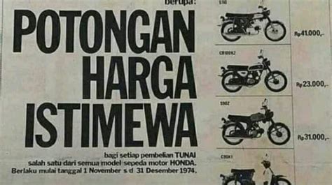 Viral Brosur Harga Motor Honda Tahun 1974 Tak Sampai 300 Ribu Rupiah