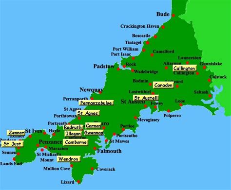 map  cornwall coast