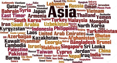 Countries in Asia word cloud — Stock Vector © Boris15 #69637665