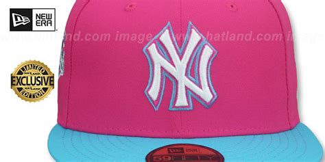 New York Yankees Miami Vice Side Patch Beetroot Blue Fitted Hat