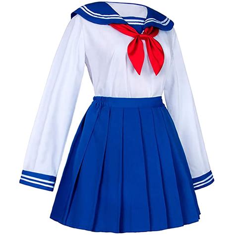 Schoolgirl Uniform Navy Sailor Suit Blue Pleated Skirt Etsy