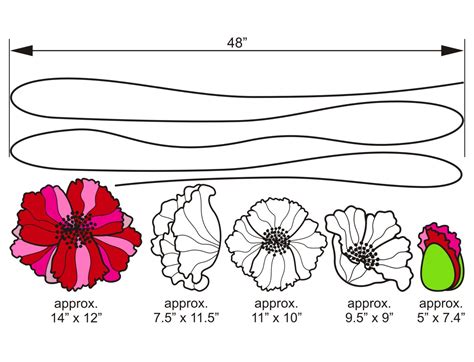 Poppies Wall Decal Set - Etsy