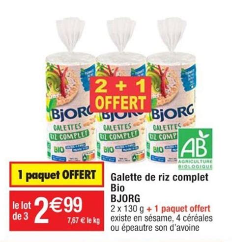 Promo Galette De Riz Complet Bio Bjorg Chez Cora