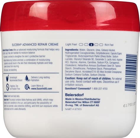 Eucerin Advanced Repair Cream Fragrance Free Oz Jar