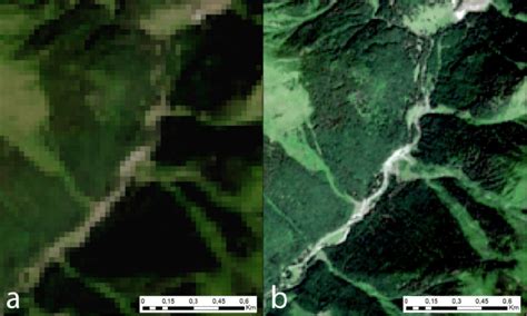 Comparison Between A Landsat True Color Composite A And A Sentinel