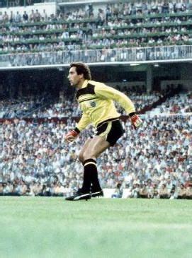 England goalkeeper Peter Shilton in action at the 1982 World Cup Finals ...