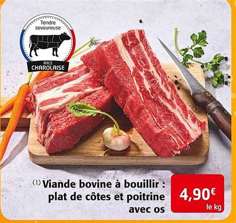 Promo Viande Bovine à Bouillir Plat De Côtes Et Poitrine Avec Os chez