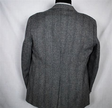 Imperial By Haggar Mens Gray Tan Wool Sport Coat Blazer Jacket Size