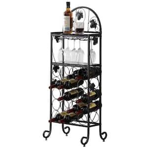 Lavish Home 25 Bottle Brown Floor Wine Rack 83 17 The Home Depot