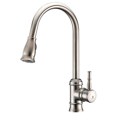 Pegasus Sentio Single Handle Pull Down Sprayer Kitchen Faucet In Brushed Nickel 67070 4004 The