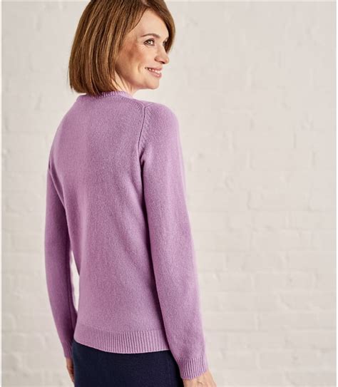 Soft Lavender Pure Lambswool Womens Lambswool Crew Neck Jumper