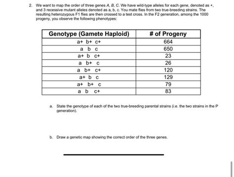 Solved We want to map the order of three genes A,B,C. We | Chegg.com 