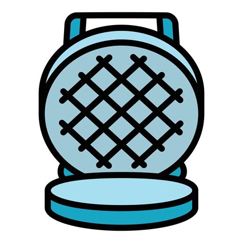 Round waffle-iron icon, outline style 14223382 Vector Art at Vecteezy