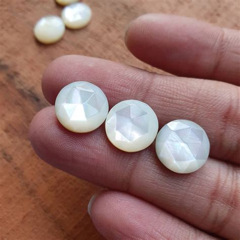 Mother Of Pearl Cabochons Natural Aaa Rosecut Faceted Flatback