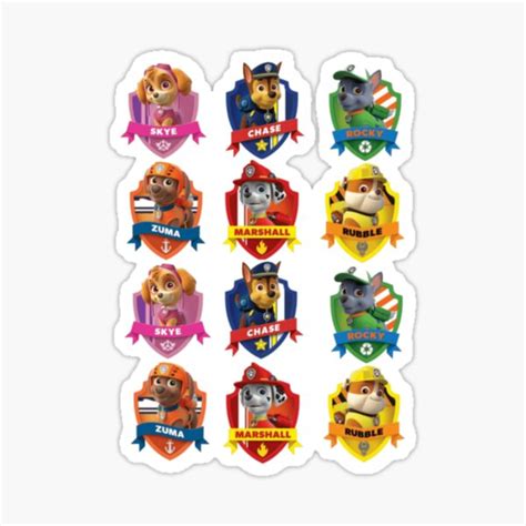 Paw Patrol Characters Sticker For Sale By Juandansby Redbubble