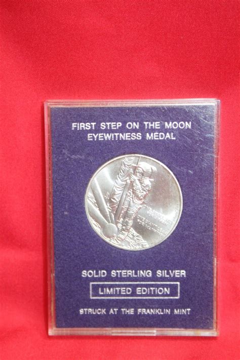 First Step On The Moon Sterling Silver Eyewitness Medal EBay