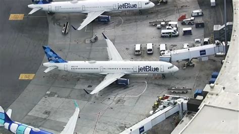 JetBlue Airlines planes clip one another at Boston Logan International