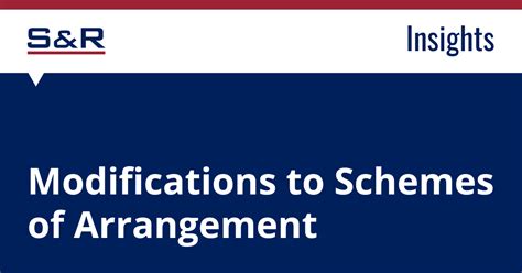 Modifications To Schemes Of Arrangement