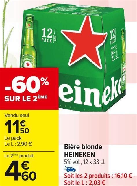 Promo Heineken Bi Re Blonde Chez Carrefour Market