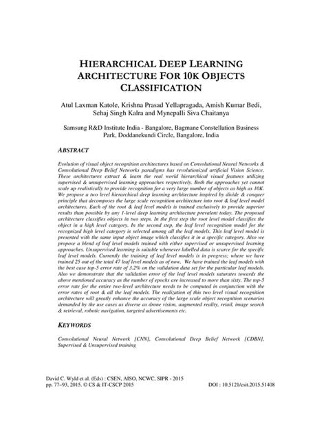 Hierarchical Deep Learning Architecture For 10 K Objects Classification