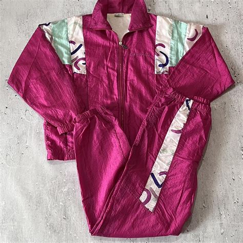 Vintage Sergio Tacchini pink tracksuit Size L Top... - Depop