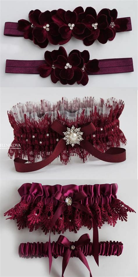 Pin By Gee Pin On Vestidos De Novia Wedding Garter Set Maroon