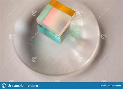 Optical Glass Cubes Scatter Spectrum Light With All The Colors Of The