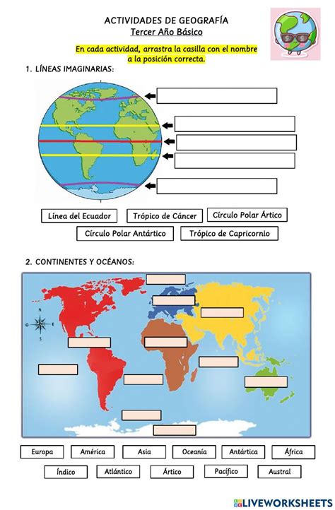 Actividades de Geografía worksheet Actividades de geografía