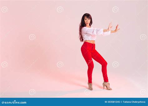Latina Dance Strip Dance Contemporary And Bachata Lady Concept Woman Dancing Improvisation