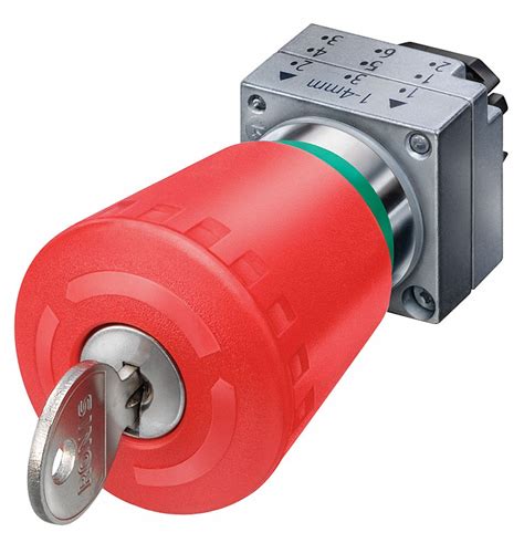 Siemens Push Button Operator Metal Maintained Push Key Release Red