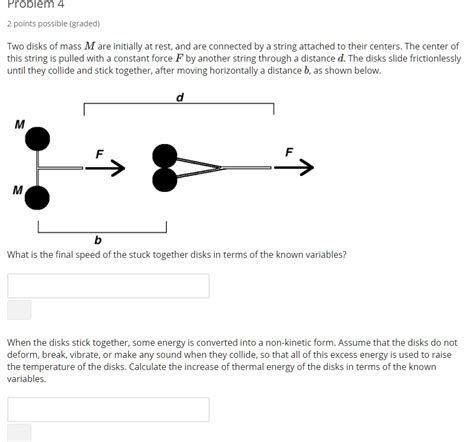 Solved Two Disks Of Mass M Are Initially At Rest And Are Connected By A String Attached To