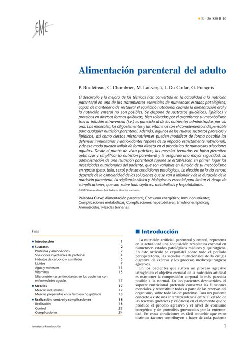 Solution Alimentacion Parenteral En El Adulto Studypool