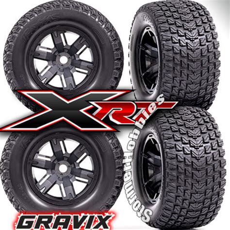 4 Traxxas Xrt Gravix Tires And Wheels Assembled Glued 74 Tall 4 Wide Tra7877 Ebay