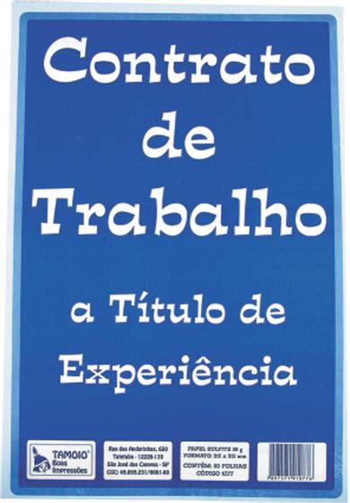 Contrato De Trabalho A T Tulo De Experi Ncia Bloco C Fls Tamoio