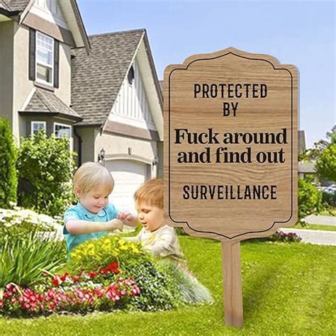 Amazon Fuck Around And Find Out Yard Sign Protected By FAFO Surveillance Sign Wood Home
