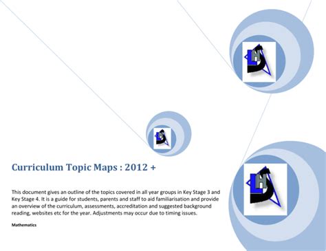 Curriculum Topic Maps : 2012