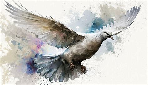 Premium Photo White Dove Flying A Symbol Of Peace And Hope Watercolor