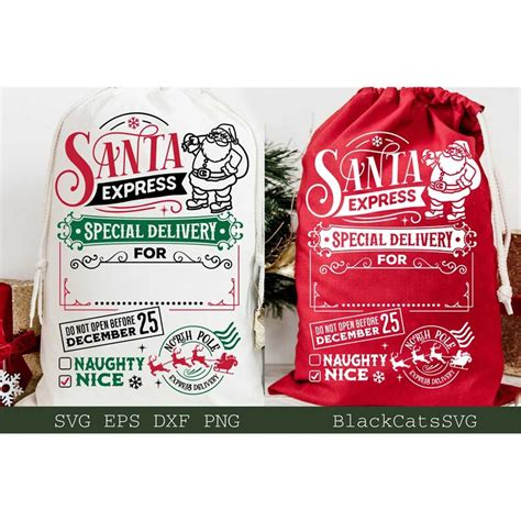 Santa Sack SVG Reindeer Express Svg North Pole Express Svg Inspire