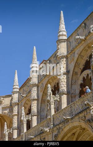 Innenhof Kreuzgang Der Hieronymus Kloster Belem Lissabon Portugal