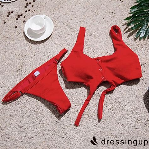 Bộ bikini 2 mảnh nâng dáng thiết kế gài nút nhiều màu sắc trẻ trung quyến rũ dành cho nữ