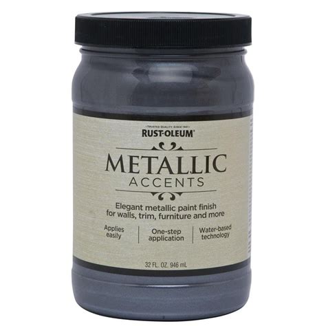 Rust Oleum Metallic Accents Real Pewter Metallic Gloss Metallic Latex